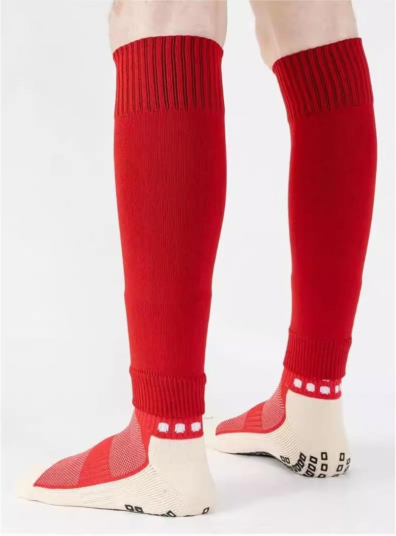 BUKEORE 2 Set Anti-Slip Grip Soccer Socks with Shin Guard Sleeves, Sports Athletic Socks for Men Women - Image 5